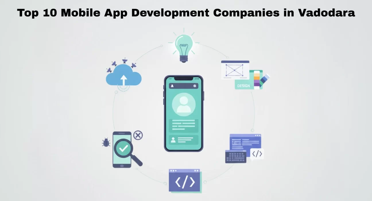 Business mobile application dashboard and automation workflow illustration