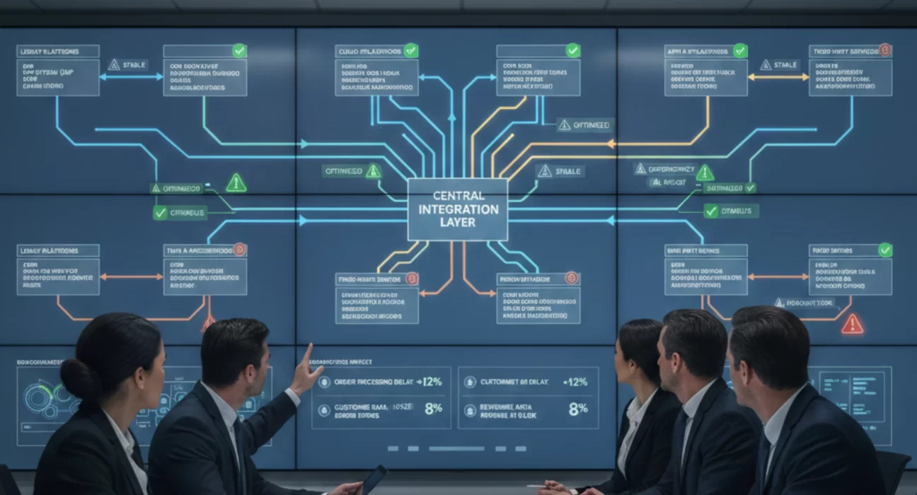 Enterprise integration layer connecting legacy and modern systems that impacts business performance and scalability.