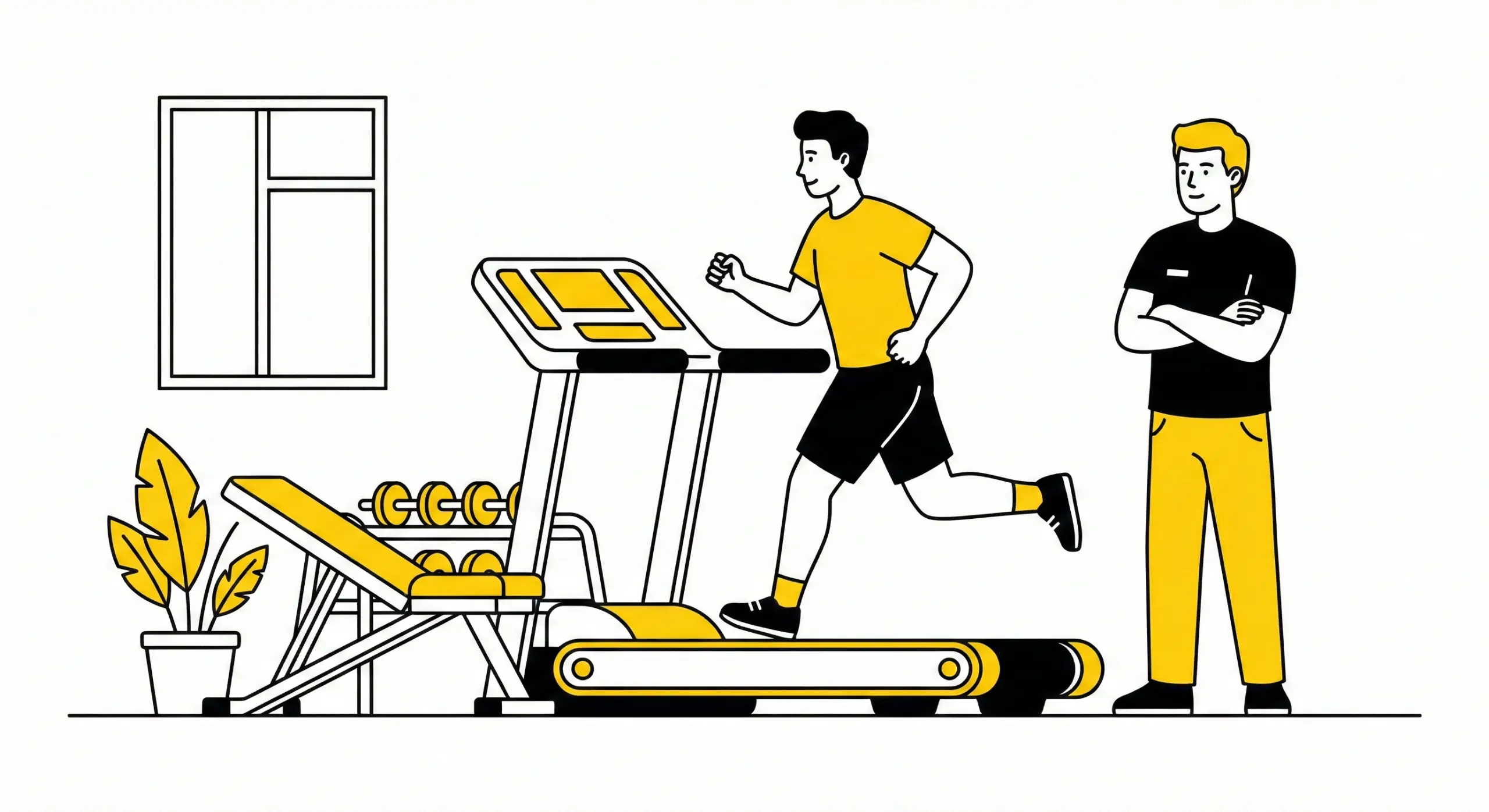 Person testing used fitness equipment before buying locally
