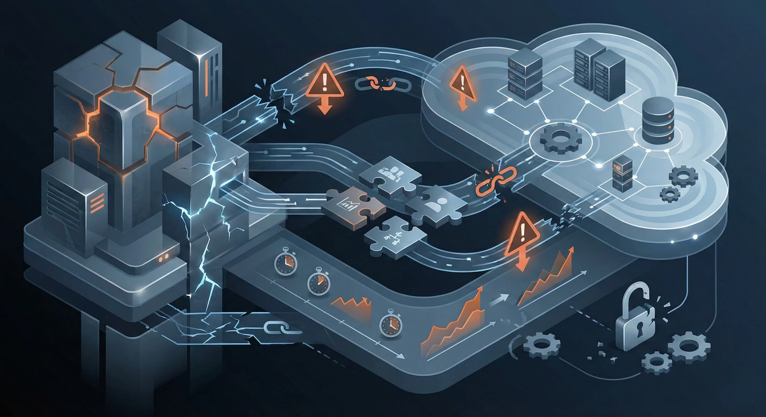 Enterprise IT teams navigating challenges and pitfalls during large-scale cloud transformation programs